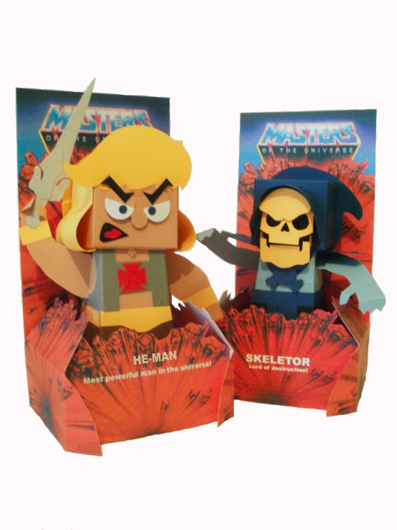 Paper MOTU He Man and Skeletor