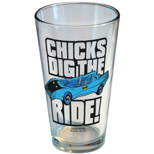 Batman Chicks Dig the Ride Glass