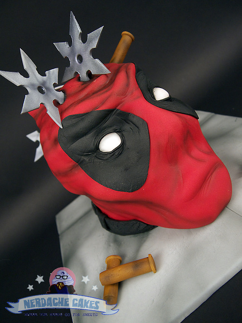 Decapitated Deadpool Cake