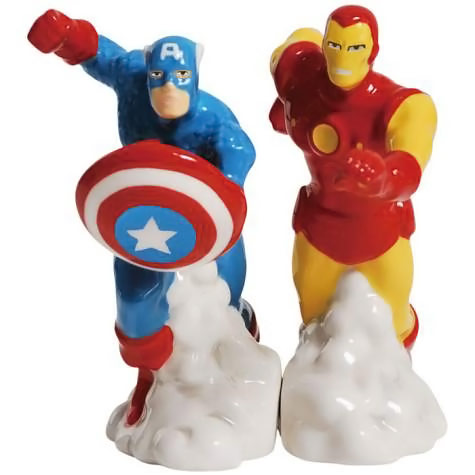 Iron Man and Captain America Salt and Pepper Shakers