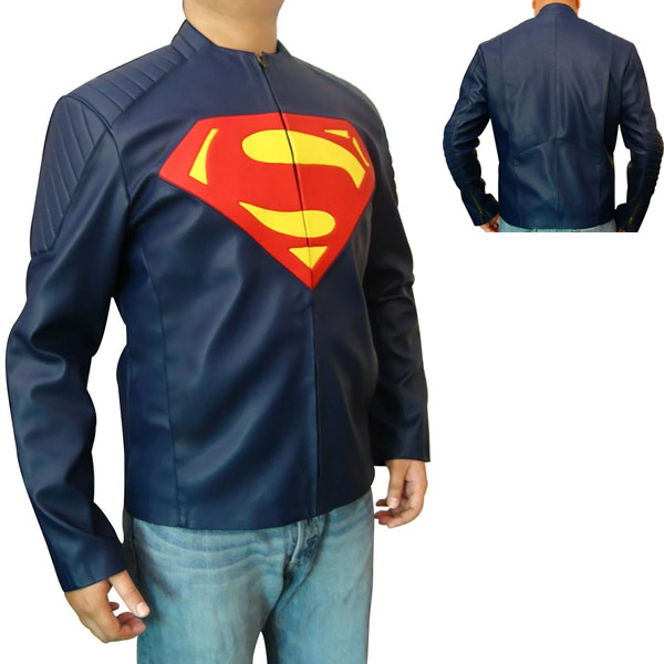 Man of Steel Blue Leather Jacket