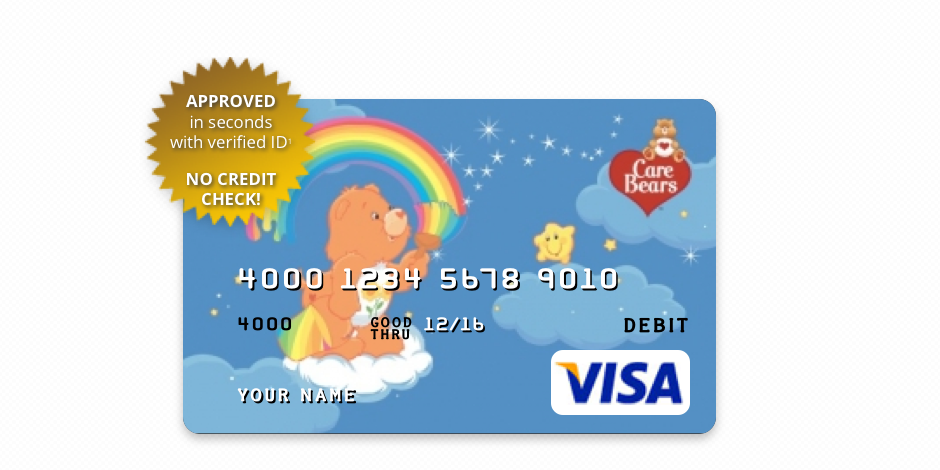 Care Bears Pre Paid Visa Card