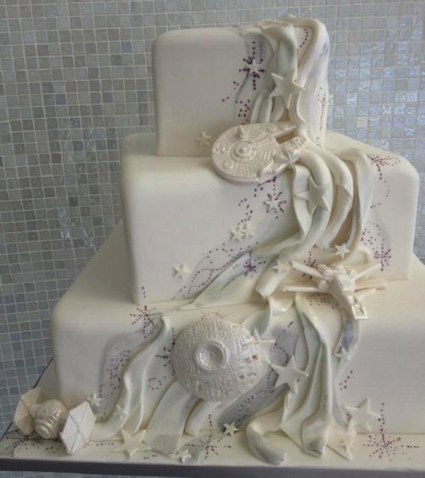 Elegant Star Wars Wedding Cake