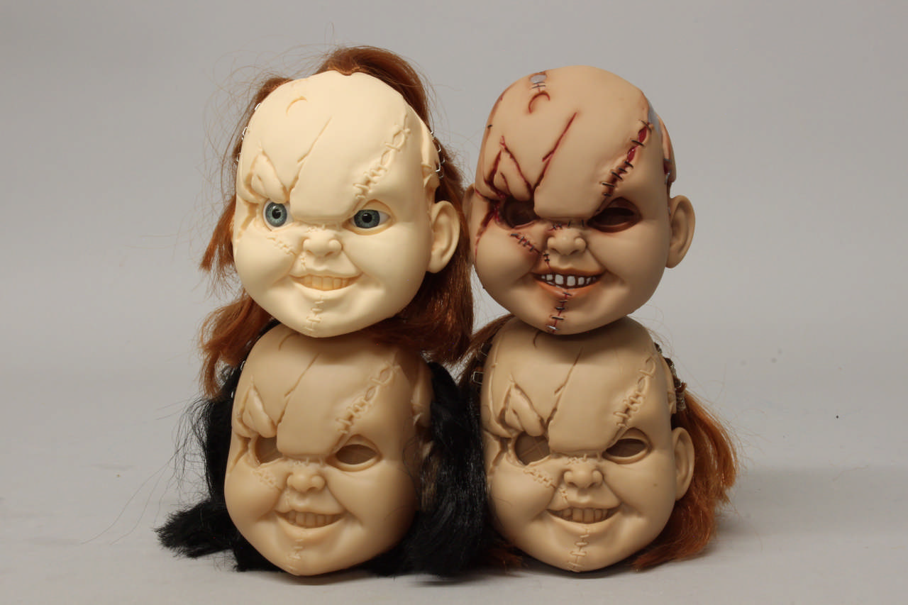 Mezco’s Mega Chucky heads during development