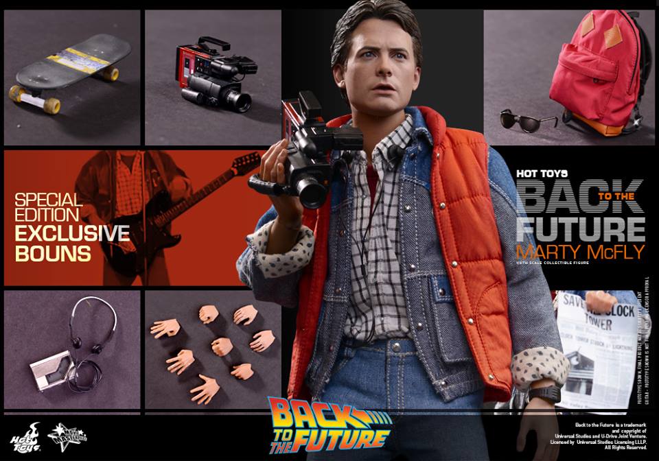 Hot Toys Back to the Future Marty McFly with his Accessories