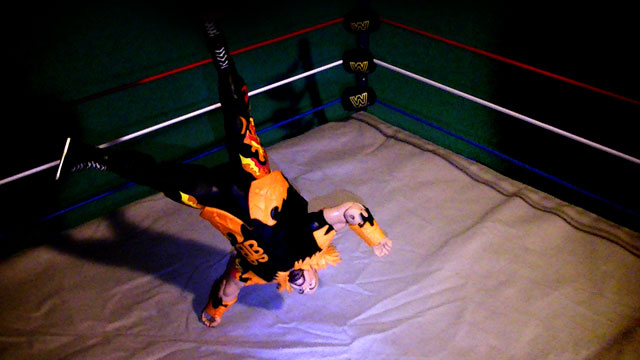 The agile big man does his trademark cartwheel!