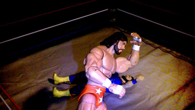 Savage soars off the top rope with his Flying Elbow Smash!