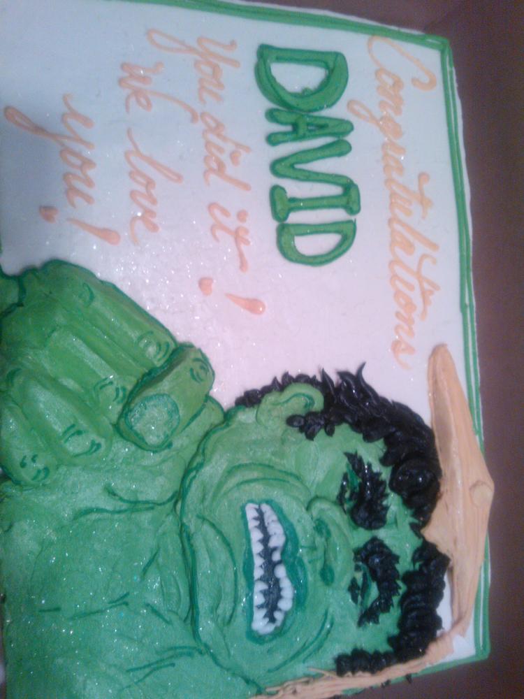 I got an awesome cake when I finished my Masters degree!
