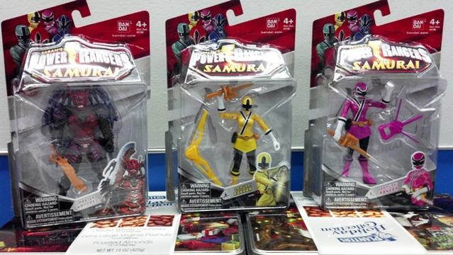 Power Rangers Samuari 4" Master Xandred, Samuari Ranger Yellow, Samurai Ranger Pink.