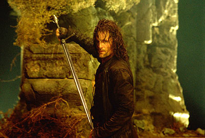 Aragorn from FOTR (fighting Ringwraiths I believe)