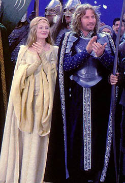 Eowyn and Faramir at ROTK coronation.