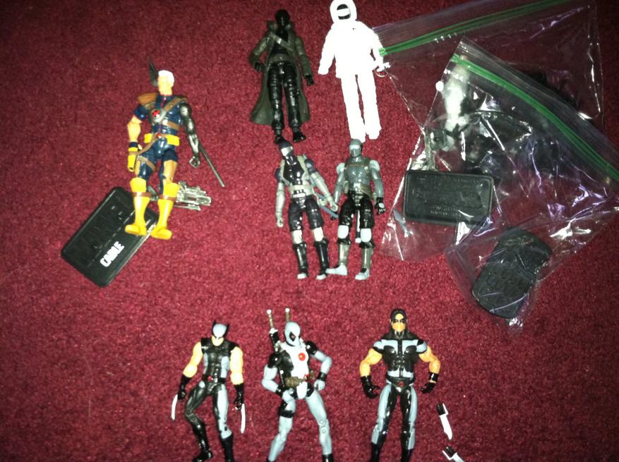 loose rise of cobra snake eyes, renegades snake eyes, all the snake eyes accessories, mu cable, mu xforce 3 pack loose