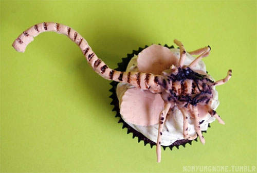 Alien Face Hugger Cupcake