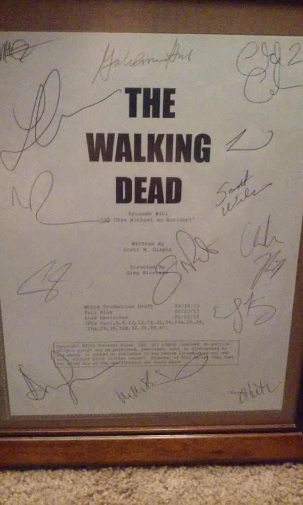 This is the page of the season 4 episode 1 script that was given to me shortly after I returned from Afghanistan this is one of my most prized pieces