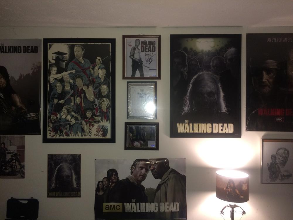 Limited edition drawing on the left,to the right an awesome painting that I have and can't find anywhere else,autographs by Michael rooker and Norman reedus