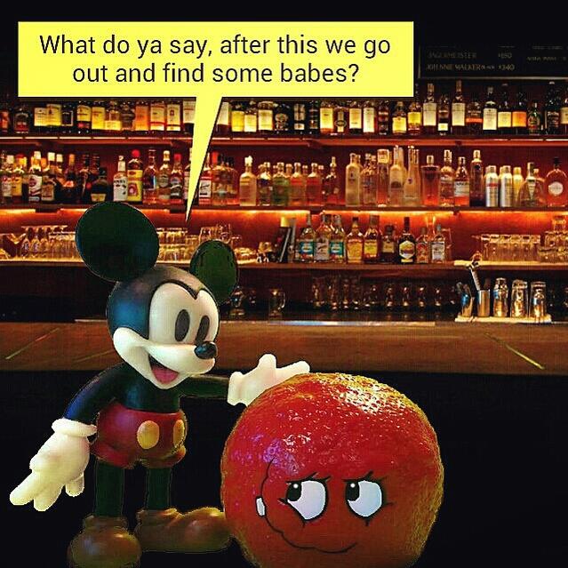 Meatwad and Mickey bar hopping.