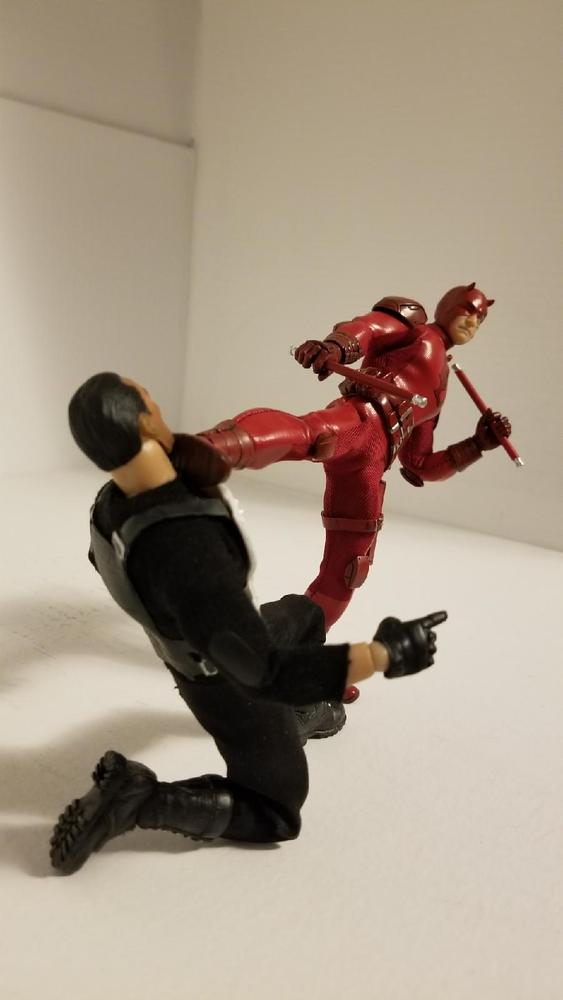Daredevil (authentic) vs Punisher (knockoff)