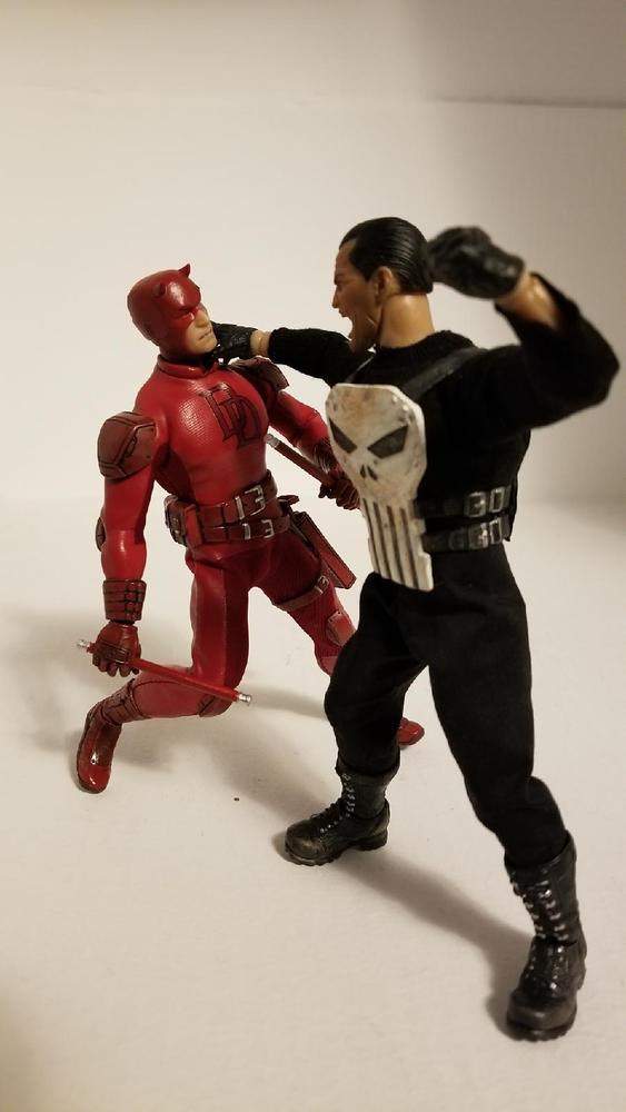Daredevil (authentic) vs Punisher (knockoff)