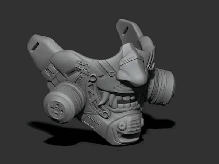 3D printable samurai mask