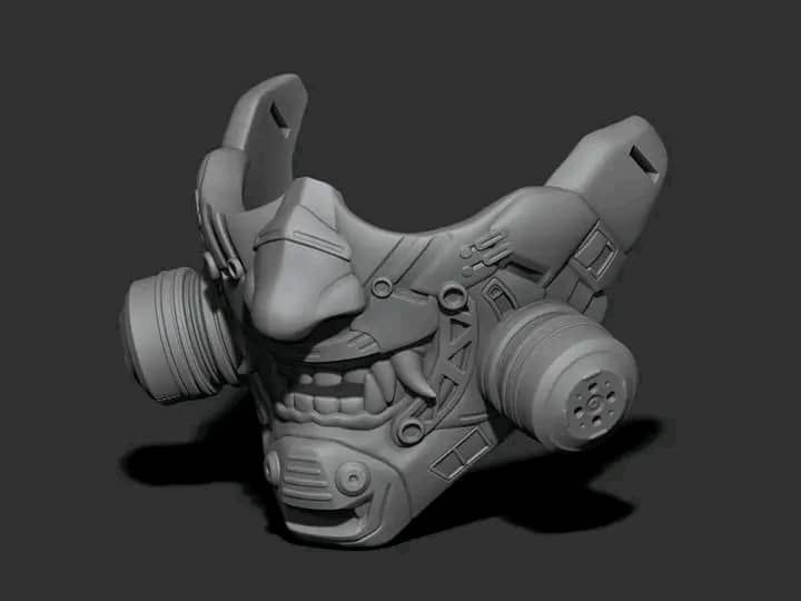 3D printable samurai mask