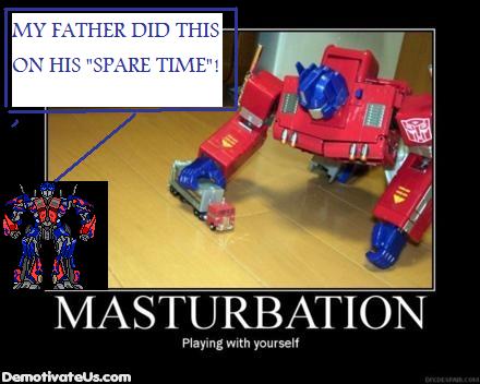 Optimus Prime "playing" with himself.