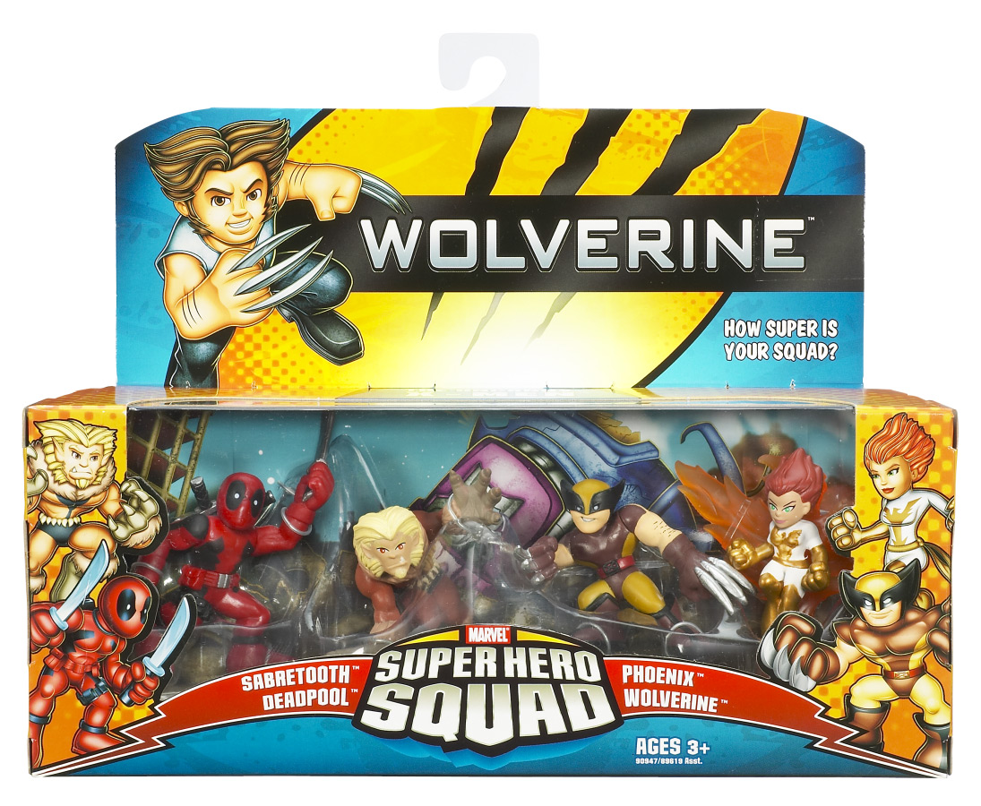 Marvel Super Hero Squad ＋ アメコミリーフ New Wolverine Super Hero Squad And Wisecracking Spider-Man