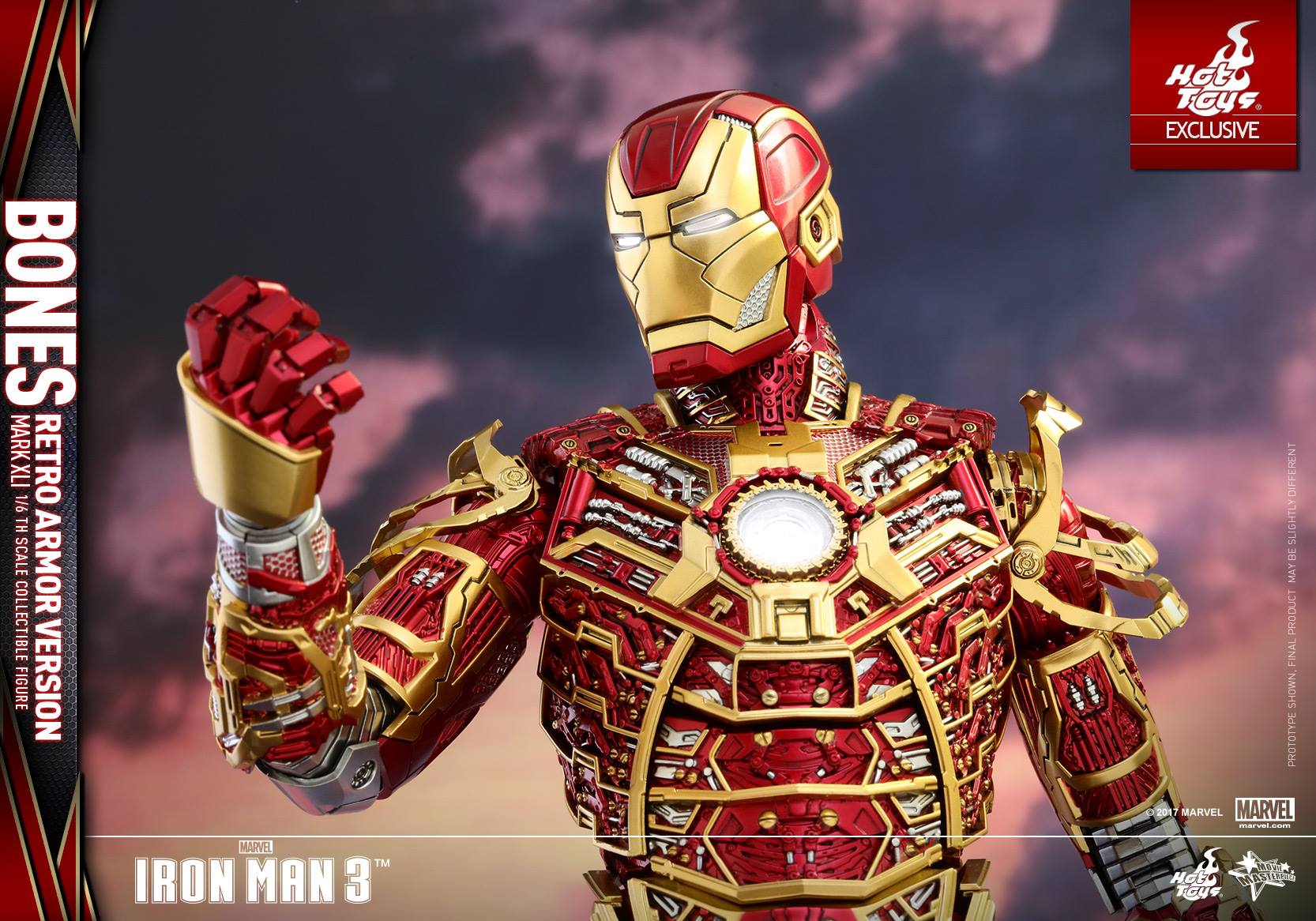 Iron Man 3 - Mark XLI Bones Armor Retro Color Figure by Hot