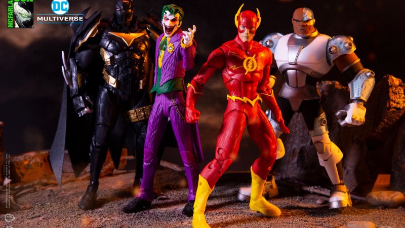 DC Multiverse Flash Azrael Joker and Cyborg