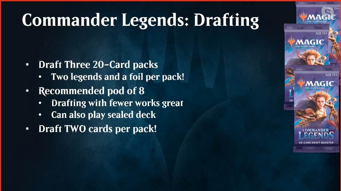 Magic The Gathering Commander Legends Booster Pack - 2 Legends - Total 20  MTG Cards (1 Draft Booster)