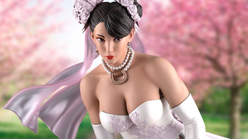 PCS Chun Li Wedding Dress Statue 002